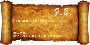 Ferencsik Bence névjegykártya