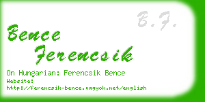 bence ferencsik business card